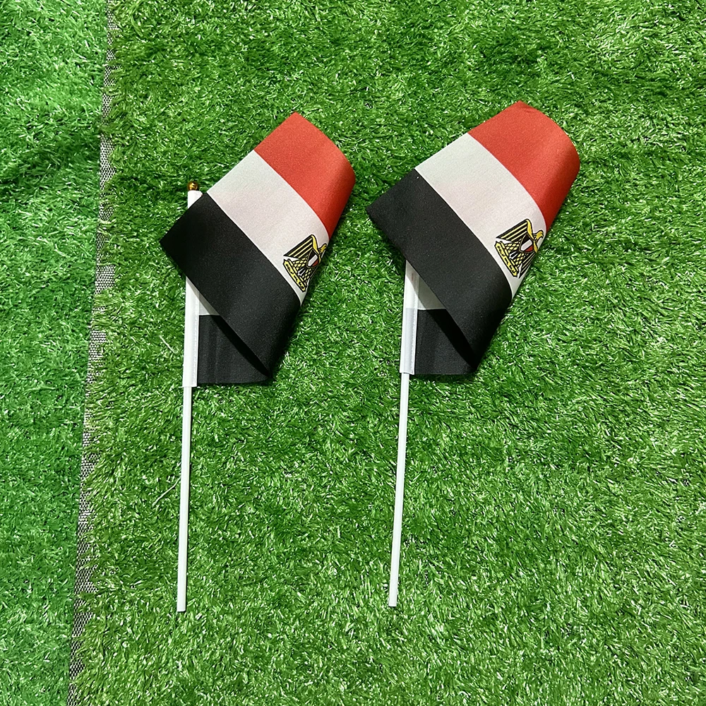 BANDERA SKY 50/100 Uds 21*14cm bandera nacional de Egipto banderas de Egipto banderas ondeantes de mano con poste de plástico para actividades deportivas decoración del hogar - imagen 4