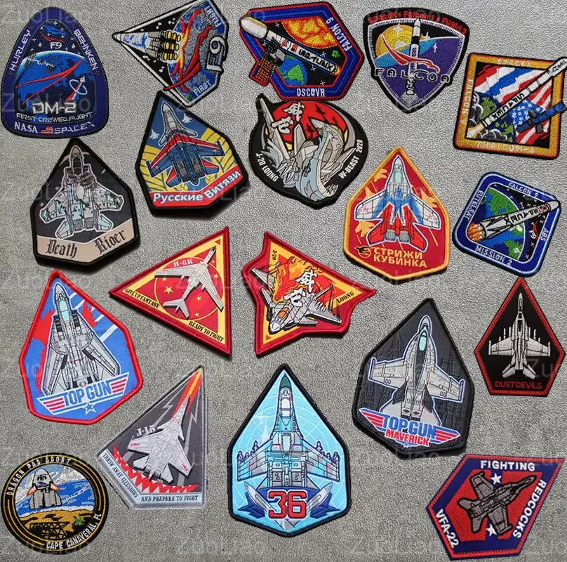 Insignia personalizada para fanáticos militares de la tierra, brazalete tejido, insignia de moral táctica J20C, parche de gancho para mochila - imagen 2