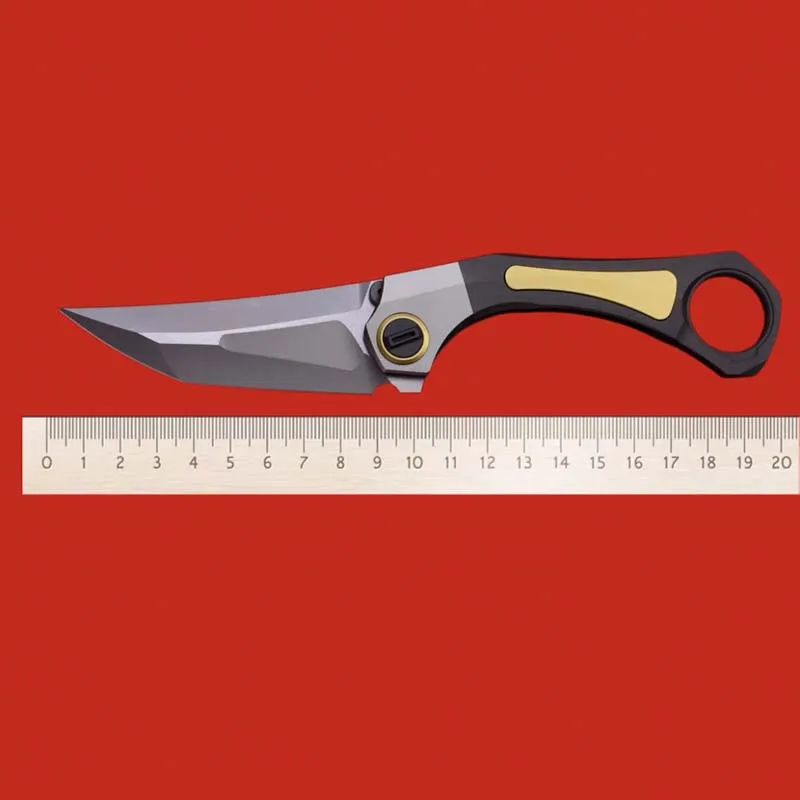 Cuchillo plegable EDC M390 con mango en aleación de titanio - imagen 3