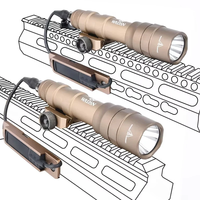 Linterna táctica M600 M300A M600DF M300A, luz blanca, interruptor trasero de Metal, ranura para tarjeta compatible con riel M-Lok Keymod, linternas de caza - imagen 3