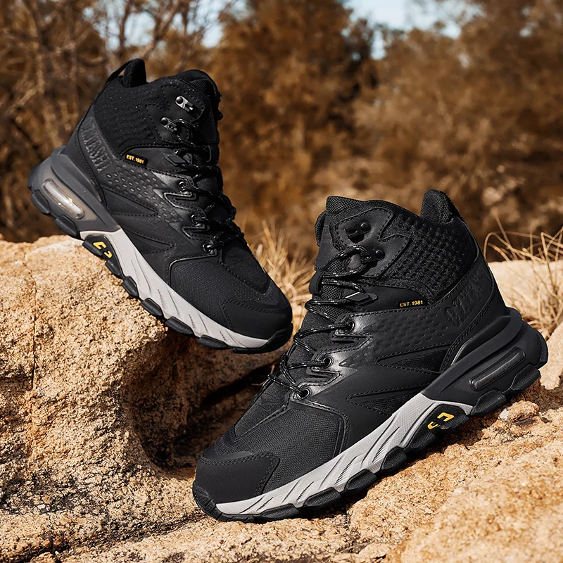 O.Z.TESHI-Botas de senderismo de cuero de vaca para hombre, botines impermeables de combate táctico para el desierto, zapatillas de montaña informales, zapatos de caza - imagen 4