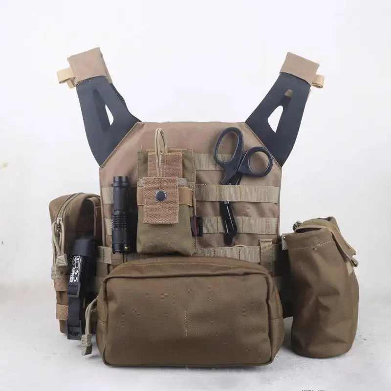 Chaleco táctico ajustable 1000D con bolsa multiusos, aparejo de pecho militar para exteriores, para senderismo, Camping, equipo de supervivencia Airsoft - imagen 3