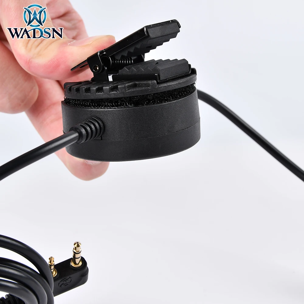 WADSN nuevo auricular táctico PTT agujero de enchufe para Kenwod auriculares militares Clip de Metal botón grande de empuje a hablar ptt WZ138 - imagen 3
