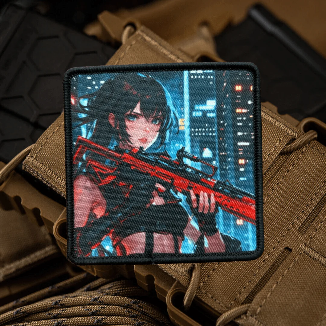 Parche táctico de chica espía urbana, parche de gancho y bucle estampado fresco, insignia de moral de Anime militar para niñas, brazalete, pegatinas para mochila - imagen 4