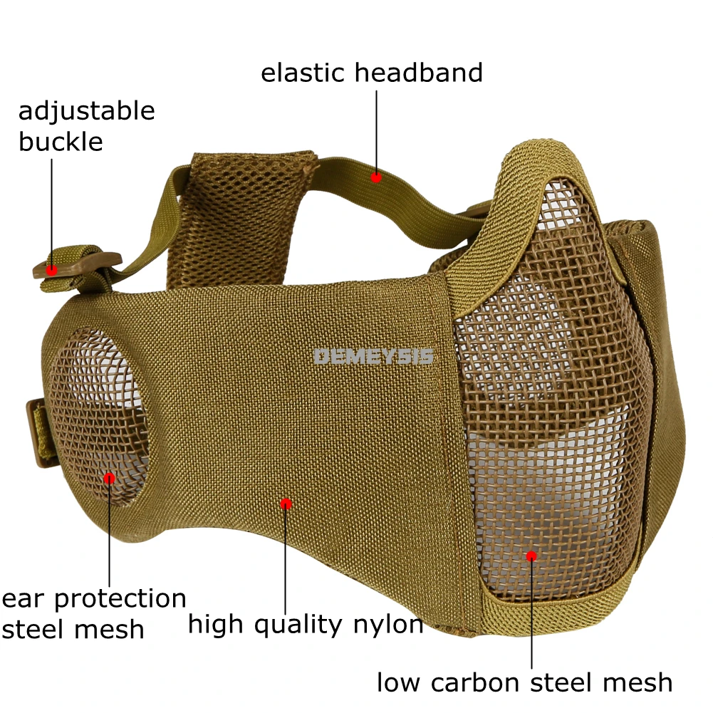 Máscara táctica de media cara Airsoft plegable de malla - imagen 5