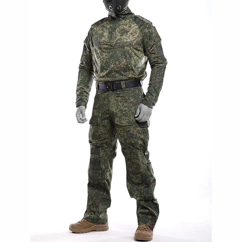 RU-conjunto táctico de camuflaje para hombre, traje de combate resistente al desgaste con múltiples bolsillos, Tops transpirables de secado rápido para exteriores y pantalones impermeables - imagen 5