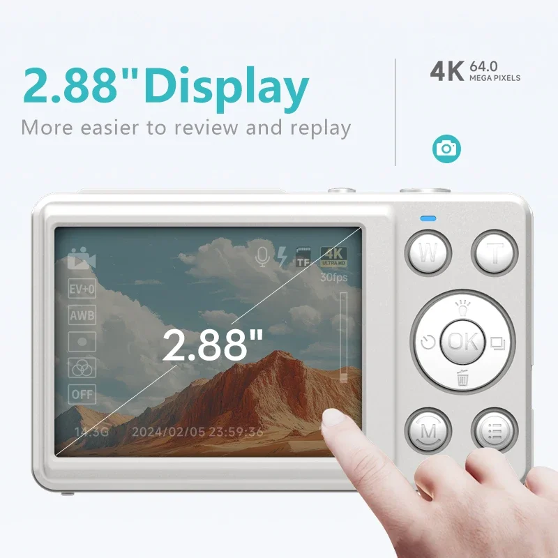 Cámara Digital S7, Zoom Digital de 18x, pantalla HD de 2,88 pulgadas, luz de relleno LED, interfaz tipo C, batería de 800mAh, cámara de vídeo - imagen 4