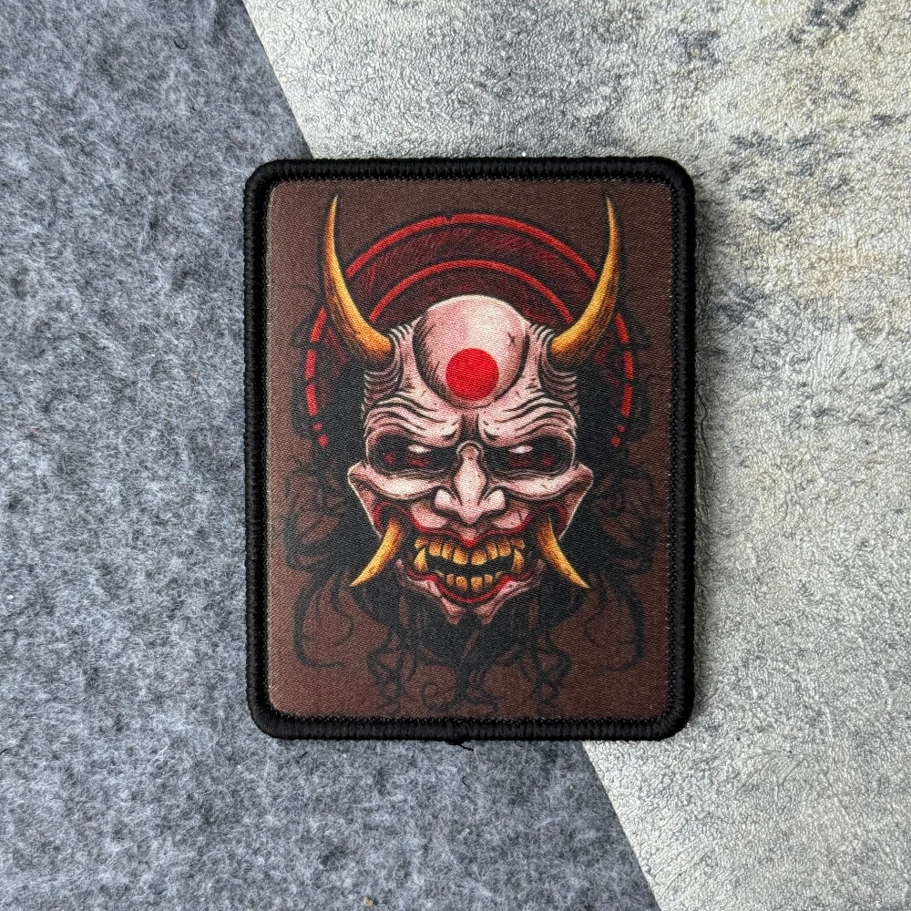 Máscara Prajna, parche de guerrero esqueleto, insignia de moral táctica, pegatina para mochila militar, parches de gancho y bucle bordados para ropa - imagen 3