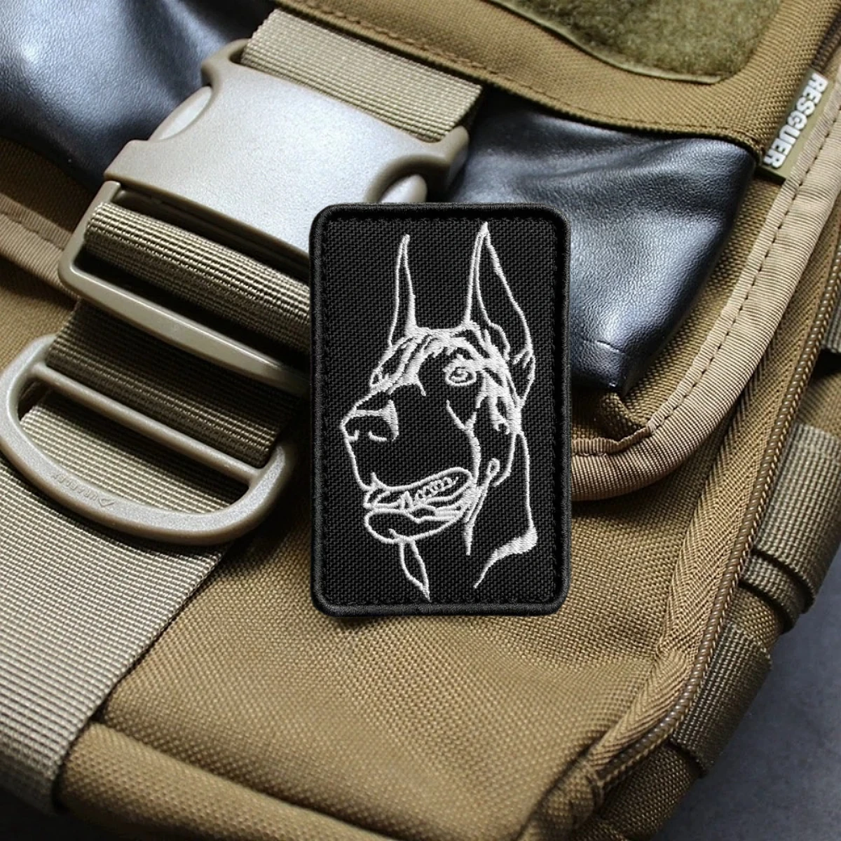 Insignia de moral de doberman perro pastor alemán K9 parche táctico sombreros militares parches de gancho y bucle bordados pegatina para mochila - imagen 3