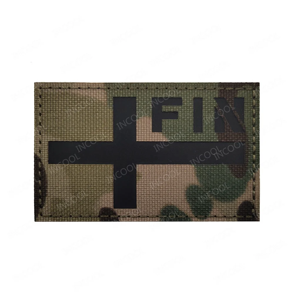 Suiza Suecia Noruega Islandia Finlandia Dinamarca Faroe bordado IR reflectante PVC goma bandera parches apliques - imagen 4