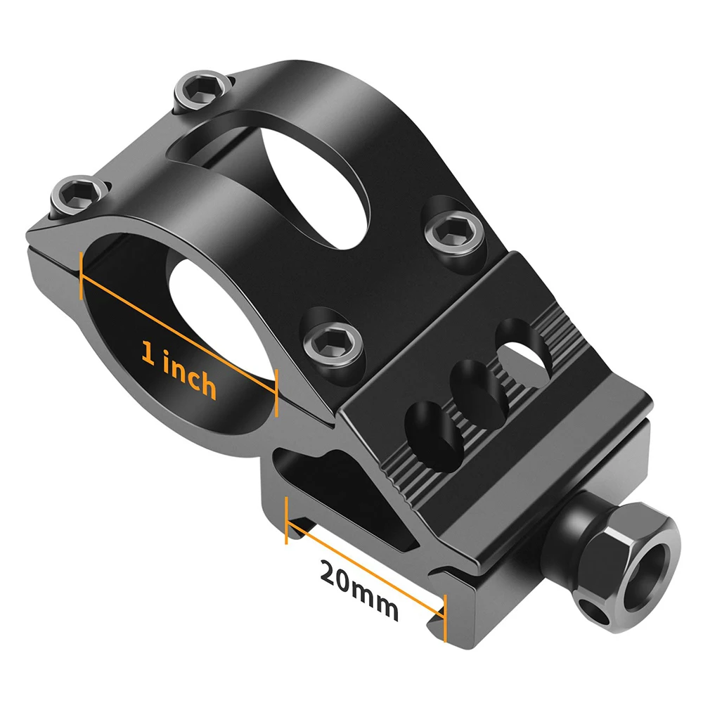 Linterna táctica compensada de liberación rápida de 25,4mm, montaje de alcance, riel Picatinny de 20mm, mira de 45 grados, accesorios para pistola de caza Airsoft - imagen 2