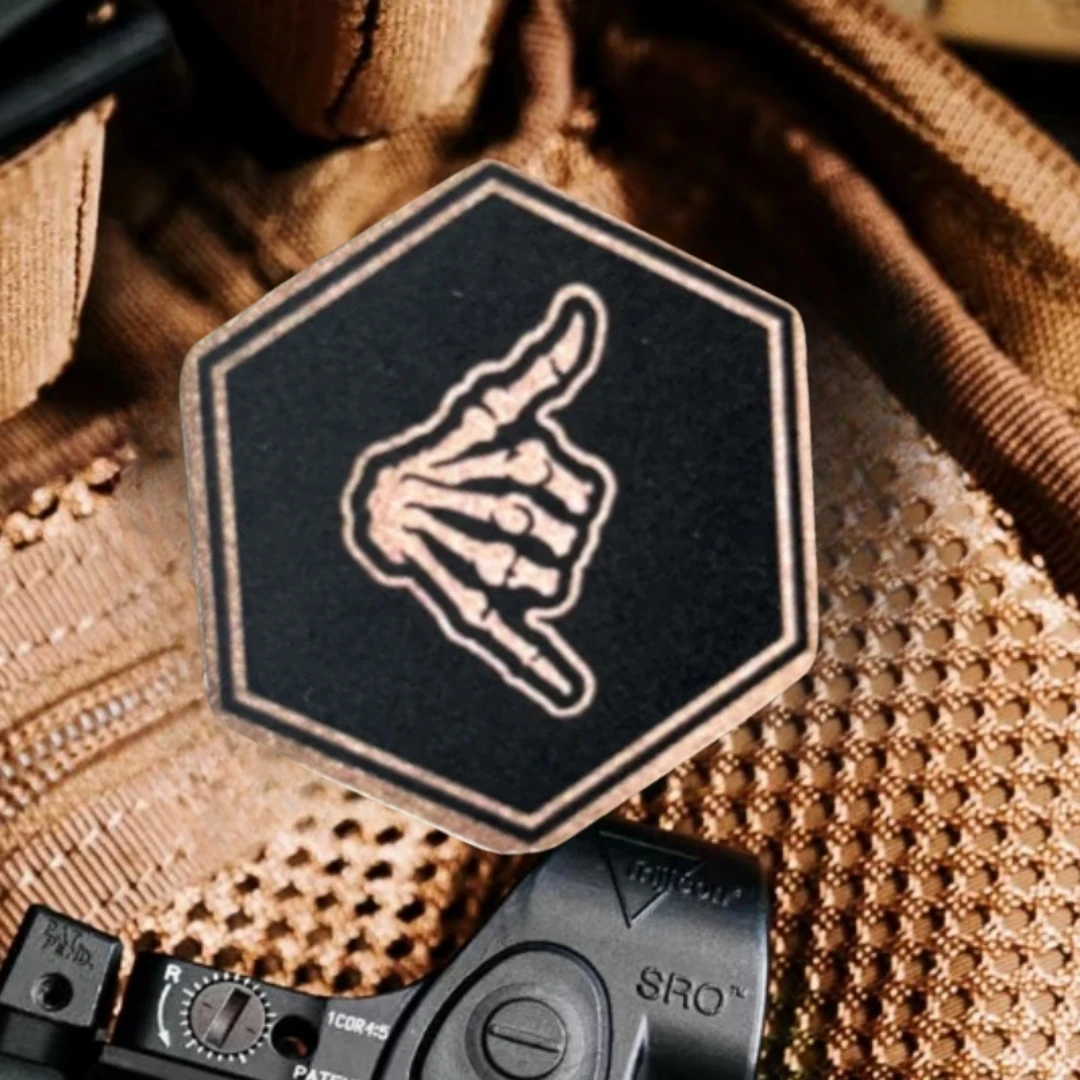 Parche con insignia de moral divertida con dedos de esqueleto, emblema militar, gancho y bucle impreso táctico, pegatinas para mochila y ropa - imagen 5