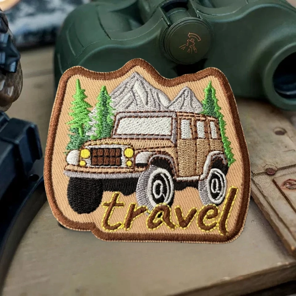 Parche de viaje, insignia de moral táctica, apliques personalizados del ejército militar, pegatina para mochila, parches de gancho y bucle bordados para ropa - imagen 4