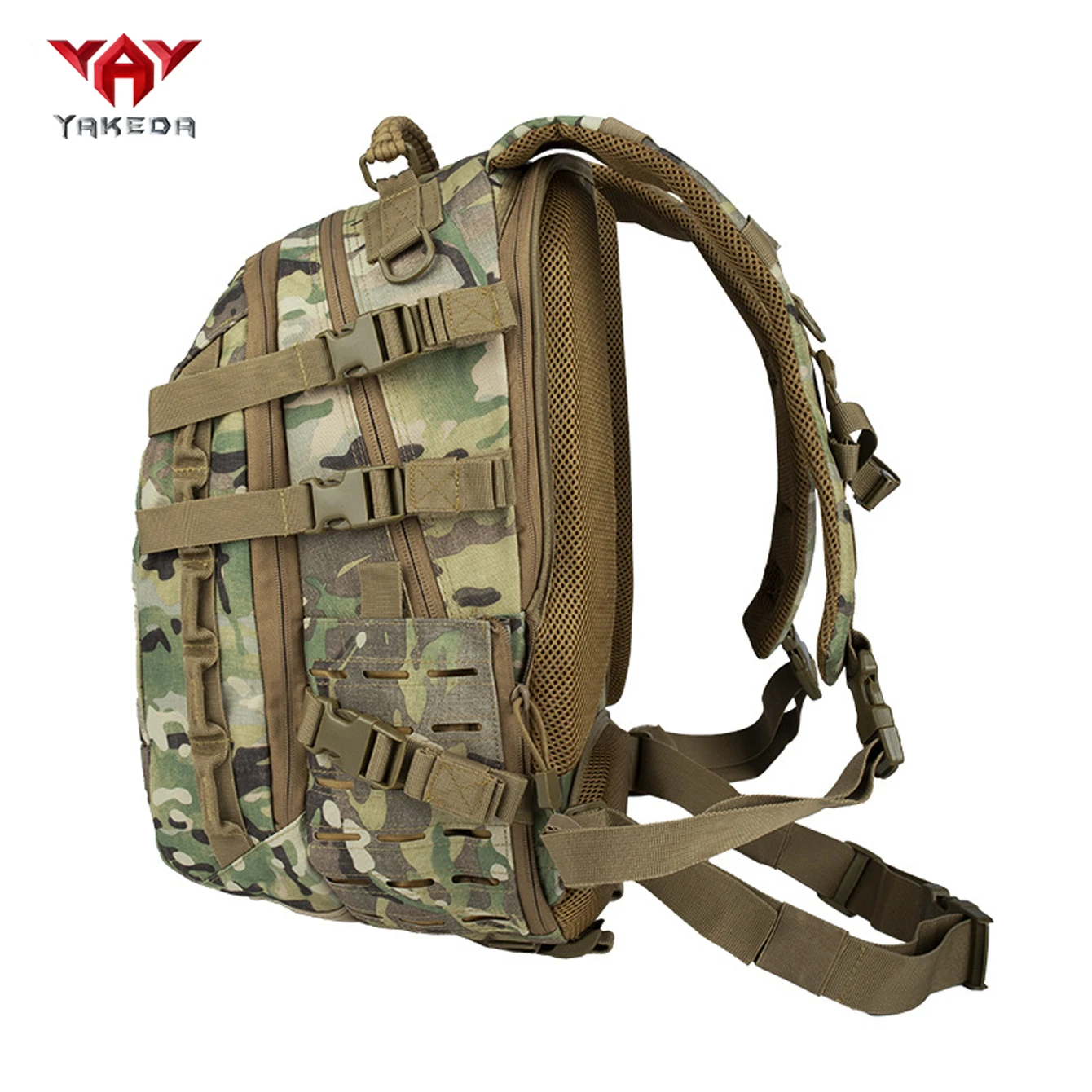 Mochila YAKEDA para acampar y montañismo, sistema MOLLE, bolsa de caza al aire libre multicapa de gran capacidad, viene con insignia americana - imagen 2
