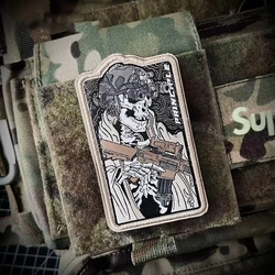Parche bordado esqueleto Fantasma insignia táctica para mochila