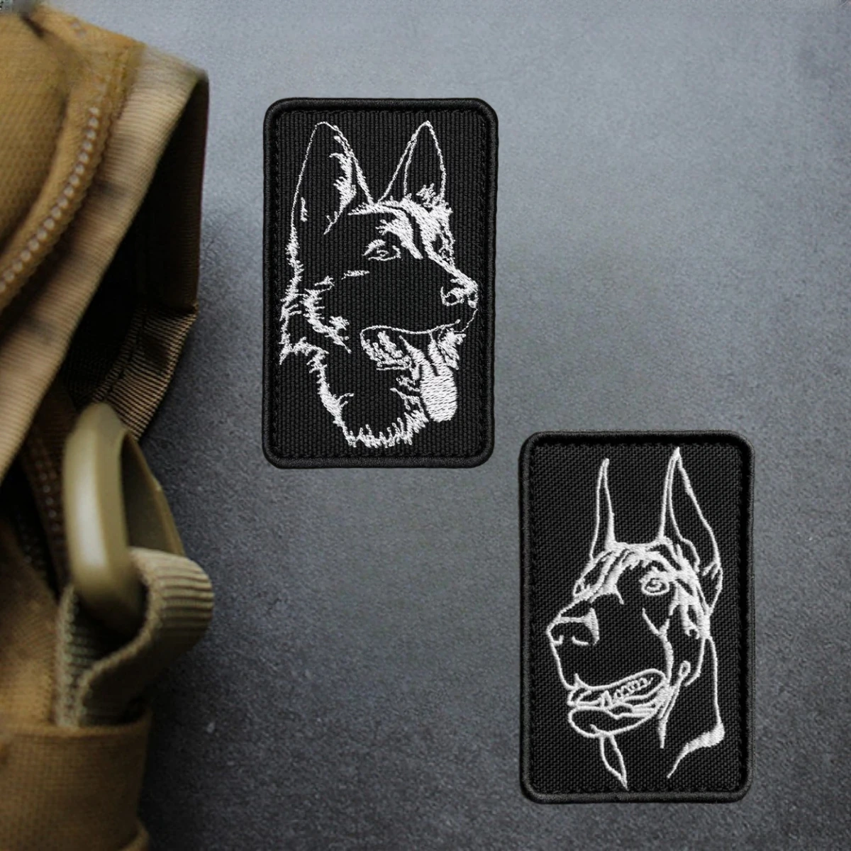 Insignia de moral de doberman perro pastor alemán K9 parche táctico sombreros militares parches de gancho y bucle bordados pegatina para mochila - imagen 2