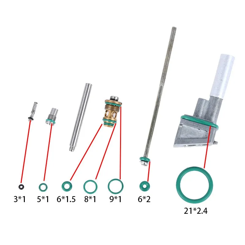 Juego de juntas tóricas de goma de flúor para revistas tácticas Airsoft, junta de sellado de anillo de silicona plano verde, llave de válvula de Gas para GBB Gloc 17 19 P1 - imagen 3