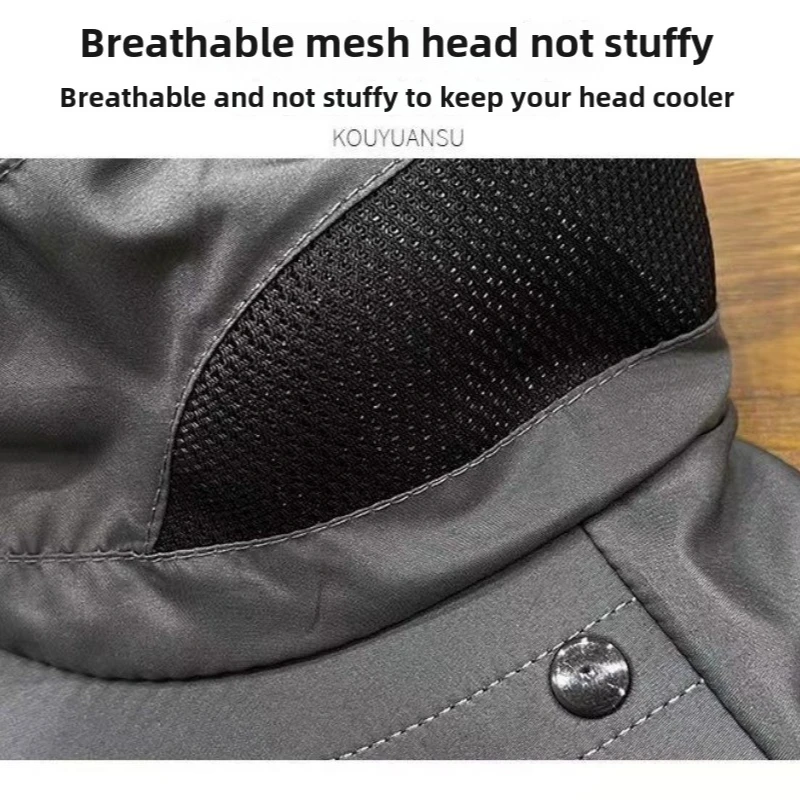 Sombreros de sol de verano con protección UV, gorra de pesca para caza al aire libre para hombres y mujeres, senderismo, Camping, visera, sombrero de pescador extraíble - imagen 3