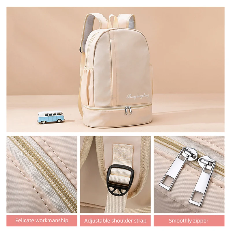 Mochila de gimnasio para hombre y mujer, bolsa de viaje con bolsillo para zapatos, bolsas húmedas secas para piscina al aire libre, playa, escuela, Fitness, entrenamiento - imagen 5