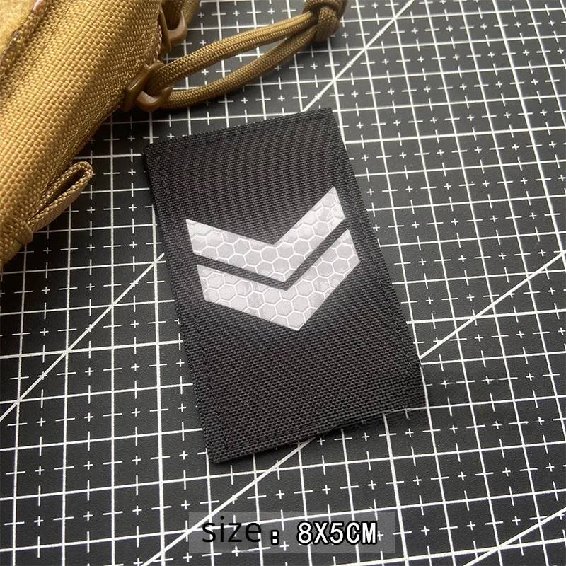 Insignia de moral de grado reflectante 3M, brazalete de grado de identidad, gancho y bucle, abrigo de camuflaje, parches tácticos para pegatina de mochila - imagen 4