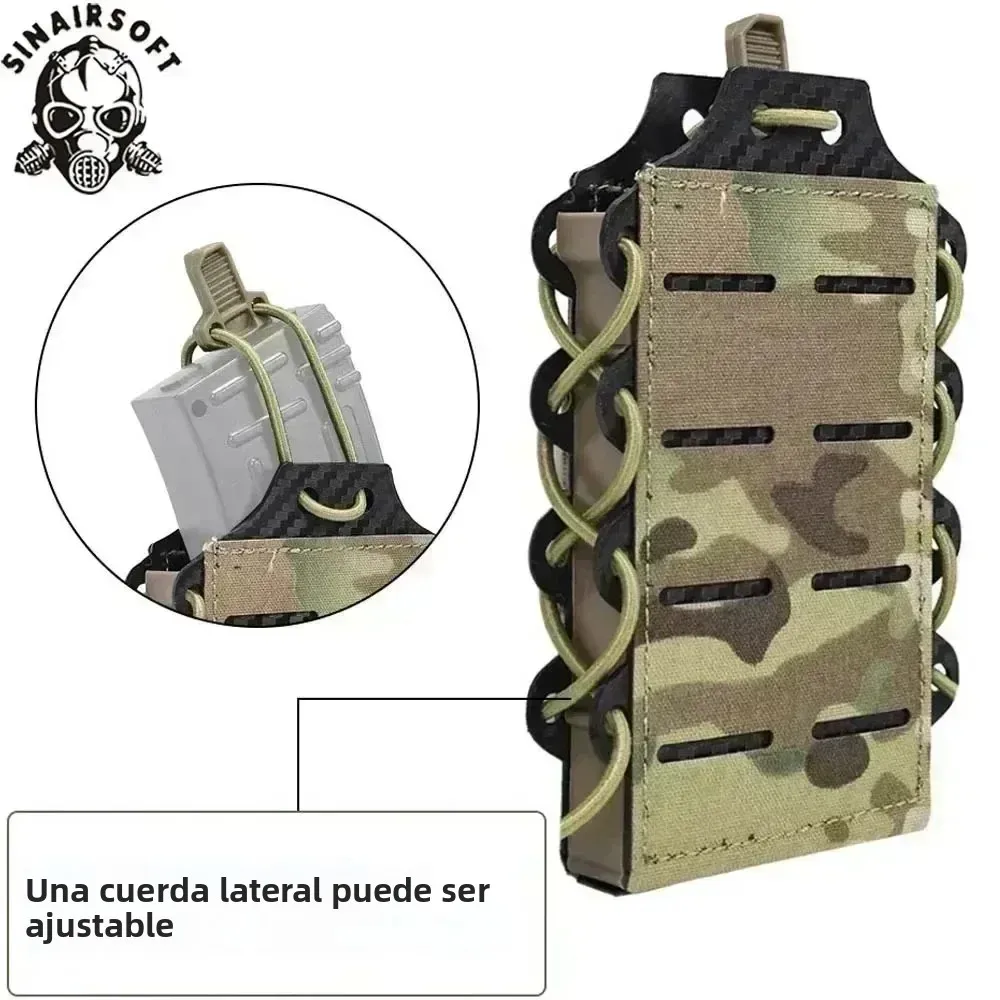 SINAIRSOFT Molle para exteriores, bolsa para revistas de 5,56mm, soporte individual para Mag, bolsa Universal para linterna cortada con láser, bolsillo para cuchillos, equipo de caza - imagen 2