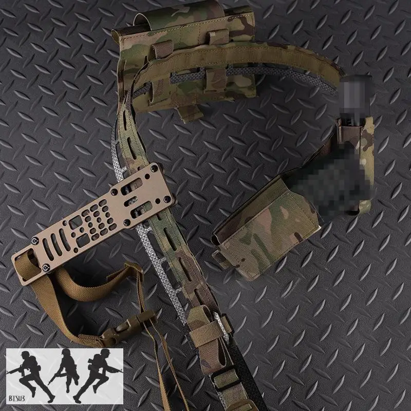 Cinturón Molle multifuncional de doble capa para campo al aire libre, cinturón táctico ligero para Paintball, TEGRIS, esqueleto - imagen 2