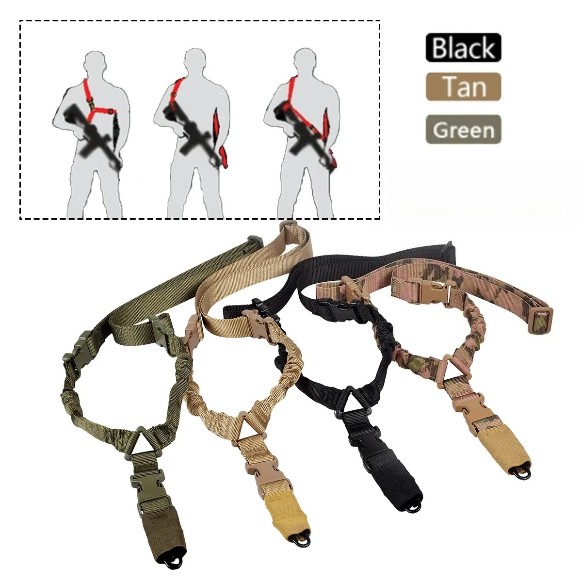 Correa táctica un punto RSA con bungee y hebilla QD para HK416 - imagen 3