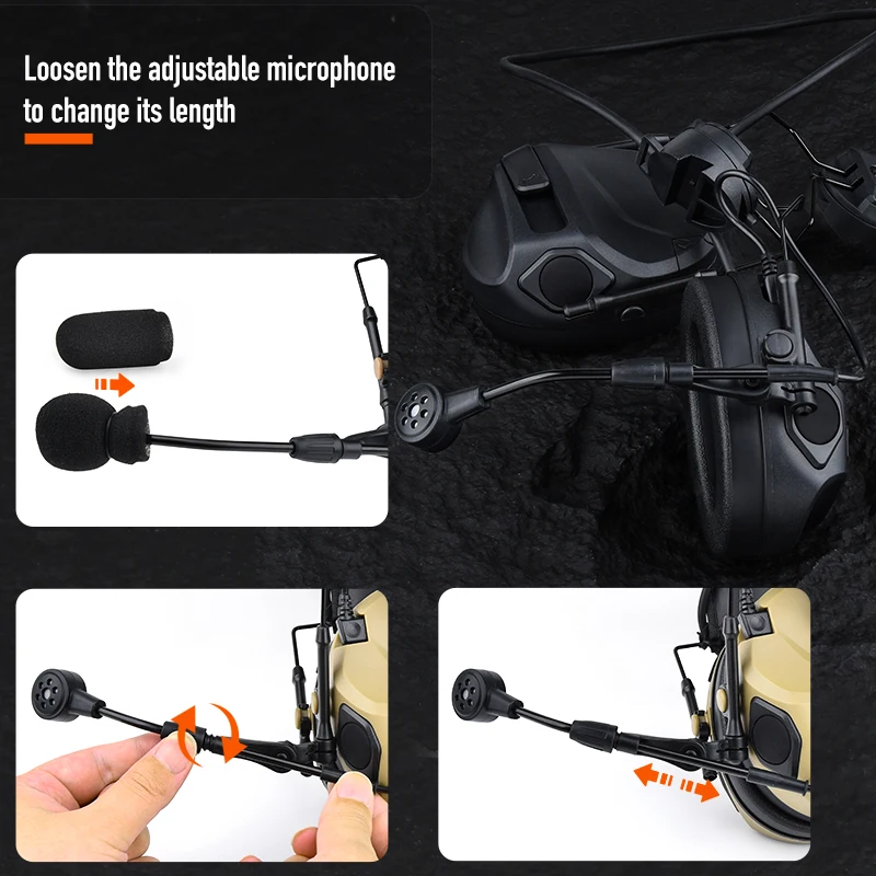 Cascos tácticos Defender con reducción de ruido y PTT Kenwood - imagen 4