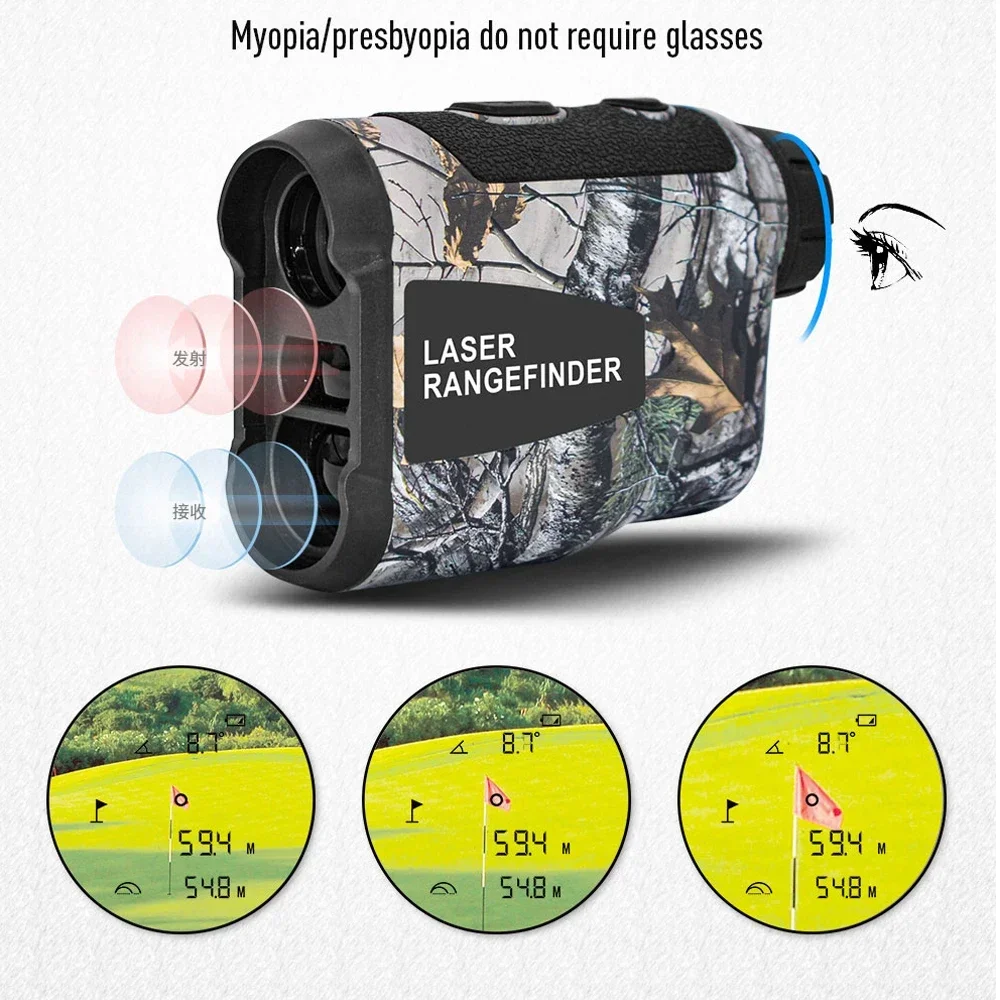 Telémetro láser para caza, telémetro de Golf, medidor de distancia, telescopio, 600M, 800M, 1000M, rango de ángulo de altura de pendiente - imagen 5