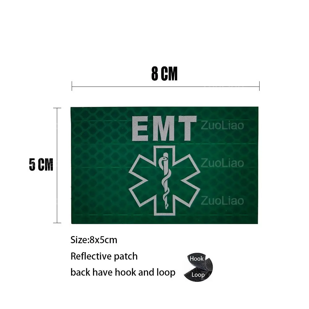 Insignia de identificación nocturna de primeros auxilios, brazalete con gancho para mochila, IR reflectante, EMT, rescate médico, moral EMS, nuevo diseño - imagen 5