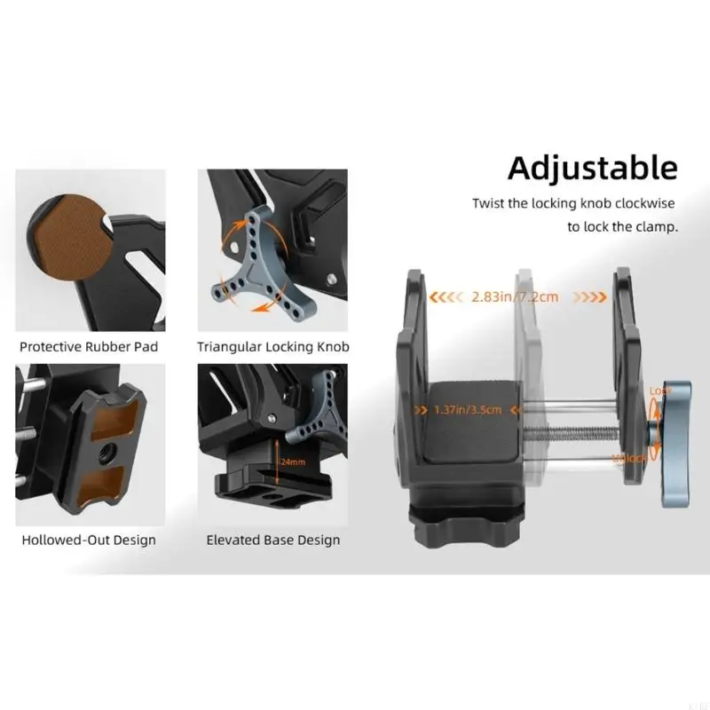 Montaje trípode abrazadera aleación aluminio liviano para compatibilidad con múltiples dispositivos y fotografía - imagen 4