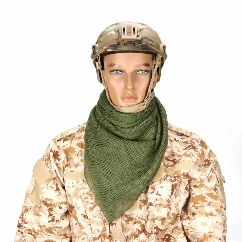 Bufanda táctica de malla transpirable, velo facial de francotirador, Camo, Airsoft, caza, ciclismo, senderismo, pañuelo, máscara, bufanda de camuflaje para exteriores - imagen 2