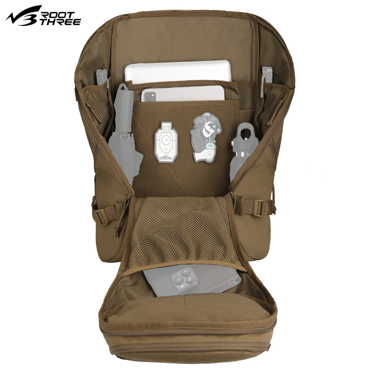 Mochila táctica MOLLE impermeable de nailon 45L 500D/DML, bolsa para pesca al aire libre, Camping, senderismo, mochila DIY desmontable multicapa - imagen 5