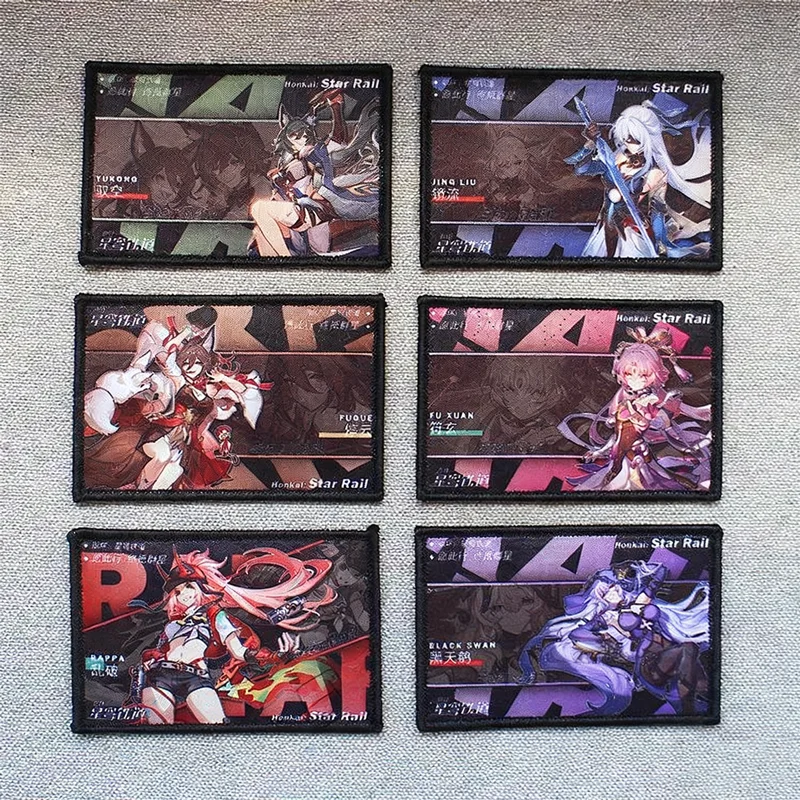 Parche Star Rail personajes del juego impresos Robin Yunli Yukong lobo plateado Kafka Jingliu Sparkle Black Swan Herta brazaletes tácticos - imagen 5