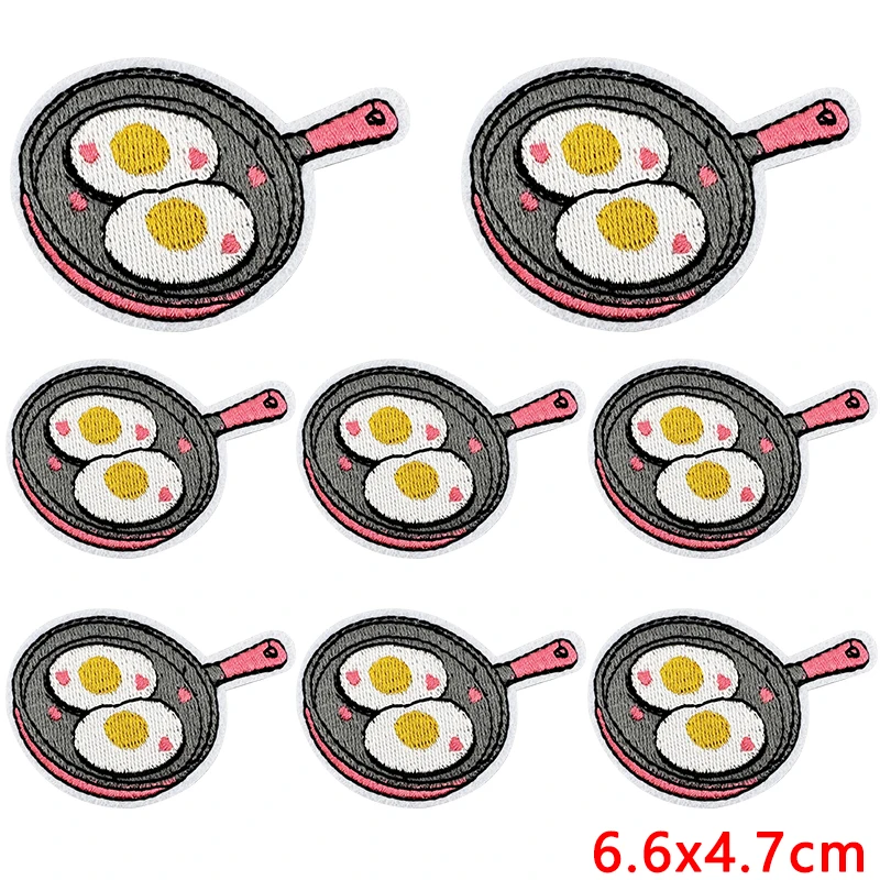 10 Uds. Parches bordados de dibujos animados bonitos DIY pudín Donuts helado pegatinas para garabatos parches para planchar para decoración de ropa - imagen 4
