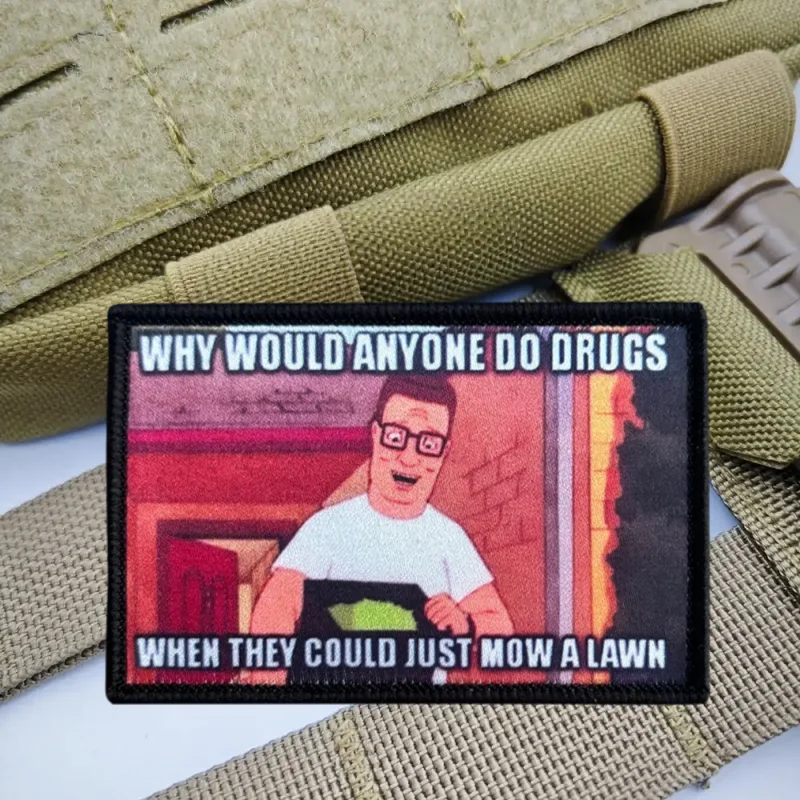 Parche estampado King of the Hill Hank, chaleco táctico, insignia de moral con gancho y bucle, pegatinas decorativas para mochila, parches para brazalete para ropa - imagen 4