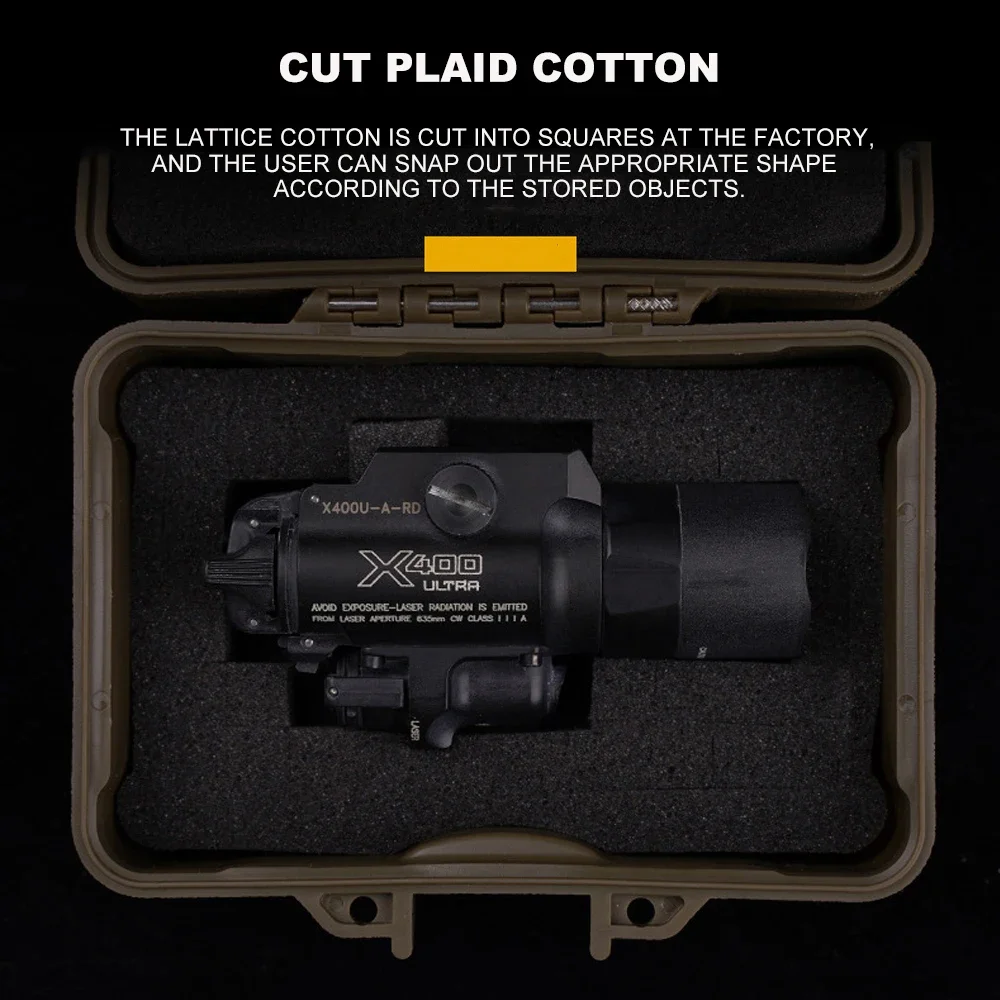 Caja de almacenamiento táctica para exteriores, equipo de combate de caza portátil, estuche para linterna Airsoft a prueba de polvo con orificio de bloqueo - imagen 5