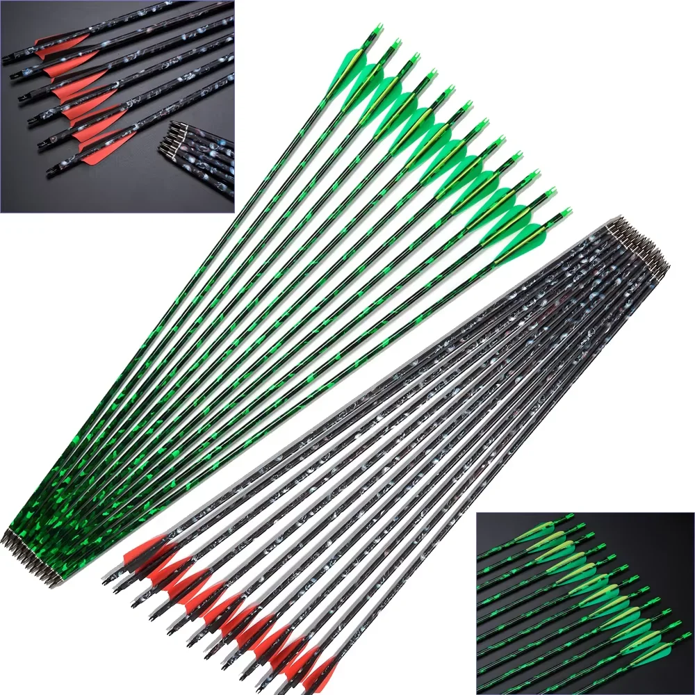 Flechas carbono 120 granos punta camuflaje caza al aire libre - imagen 2