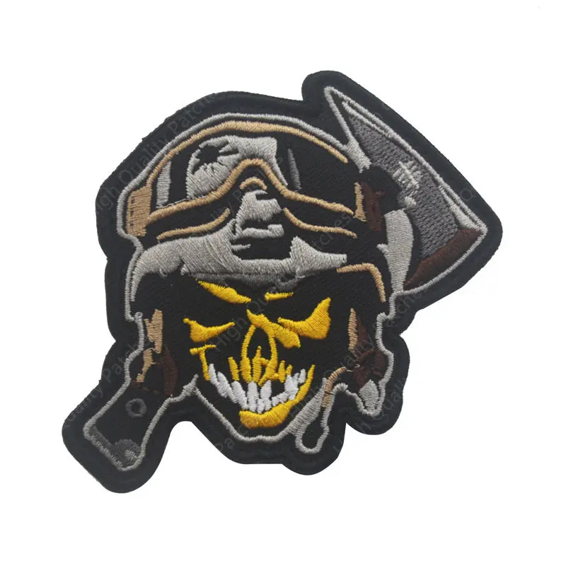 Brazalete de trébol de cuatro hojas, insignia médica de Calavera, bordado de calavera pirata, insignia de moral táctica de Gas de bioquímica, parches para ropa - imagen 5