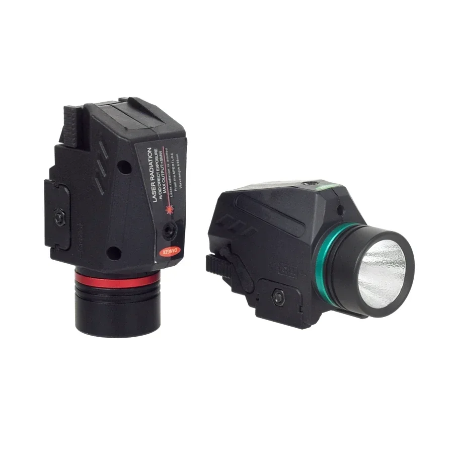 Luz de arma táctica, punto rojo y verde, mira láser, linterna LED para riel de 20mm, Mini Glock 17 19, luz para pistola, linterna Airsoft - imagen 5