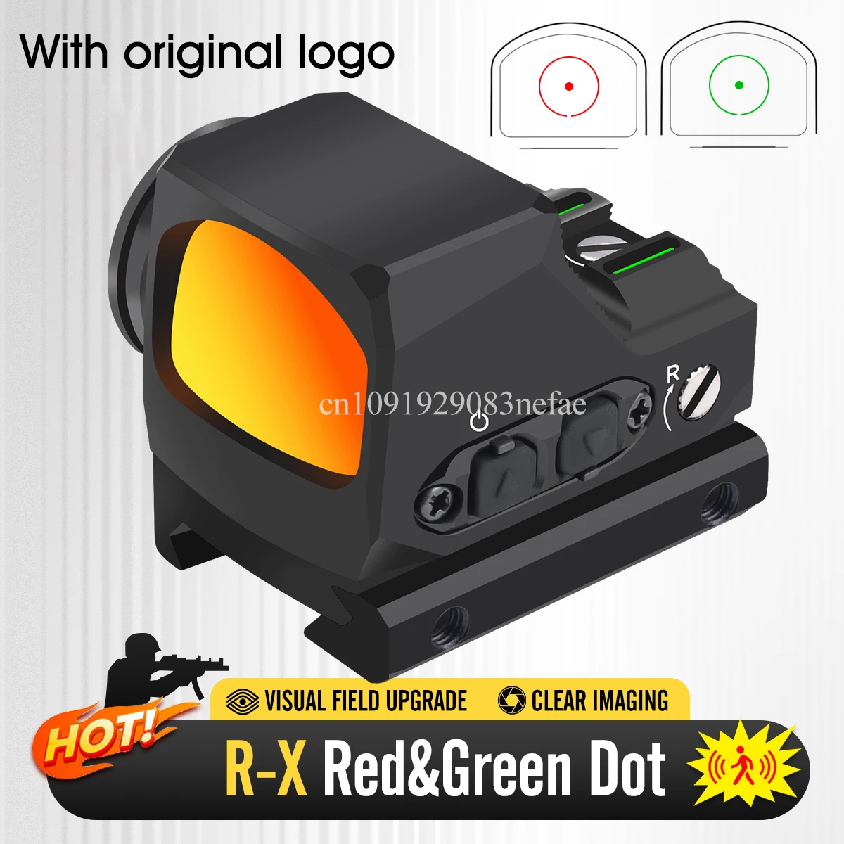 Mira de caza R-X Red Dot equipada con función de apagado automático, para mira telescópica táctica Glock