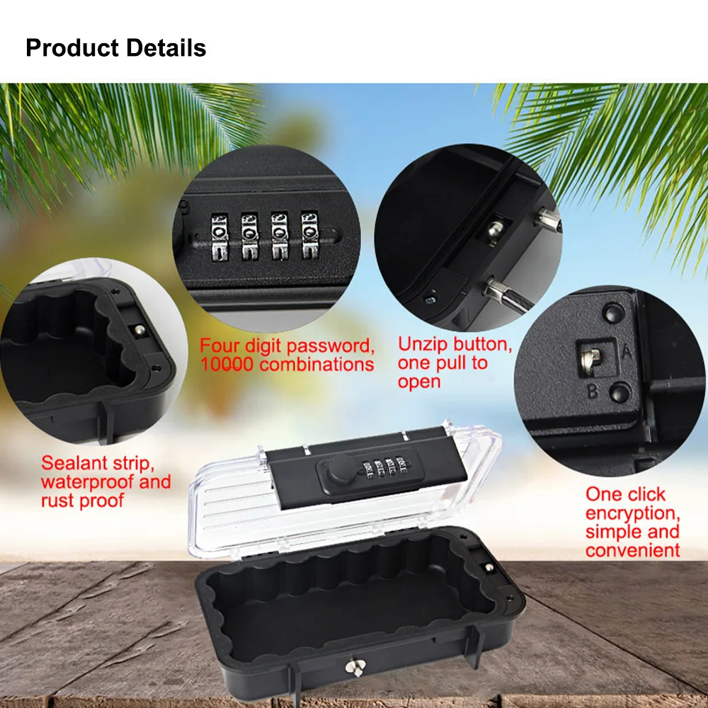 Caja de Seguridad portátil para teléfono móvil, caja de almacenamiento transparente con contraseña, resistente al agua, con mango de Cable extraíble - imagen 5
