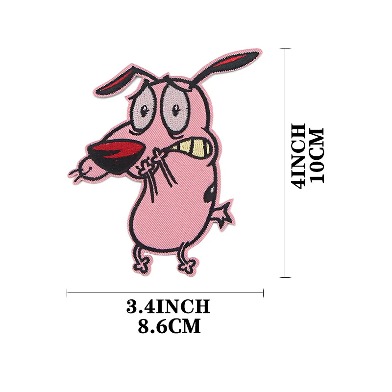 Parche termoadhesivo Corage The Cowardly Dog "Scared", parche bordado de dibujos animados divertidos para coser ropa, chaquetas, bolsos, bricolaje, 1 ud. - imagen 3