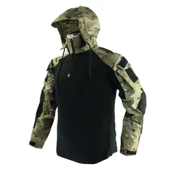 Camisa táctica Ripstop manga larga con capucha y cremallera 1/4