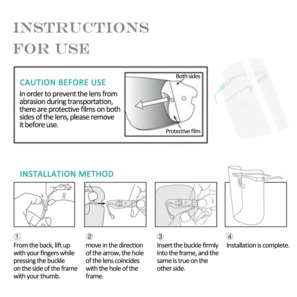 Mascarilla facial protectora antiniebla, máscara de protección completa, antihumo, a prueba de salpicaduras, color negro, transparente - imagen 5