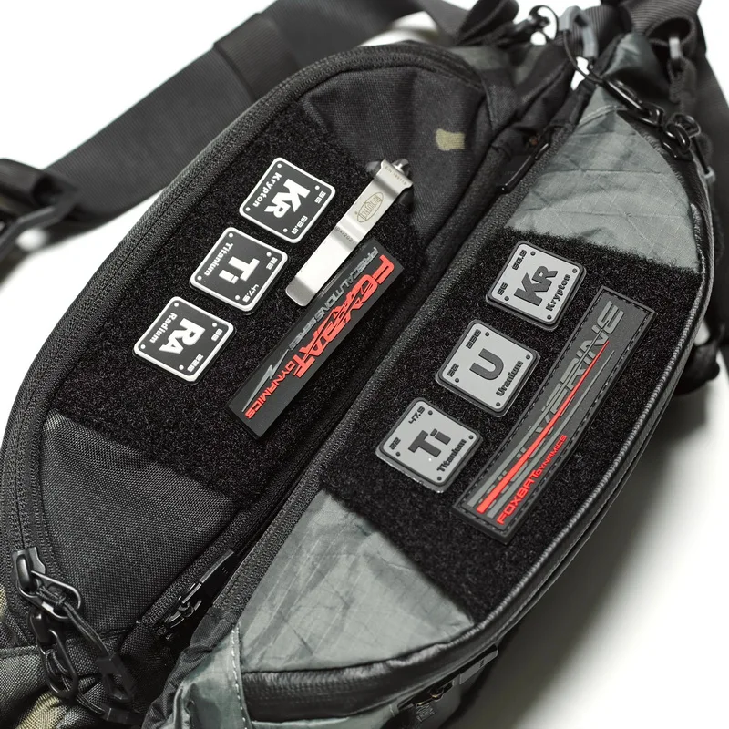 FOXBAT Industries tema elemental Mini parches de PVC capítulo insignia táctica funcional bandolera mochila decoración cuadrado 1 pulgada - imagen 3