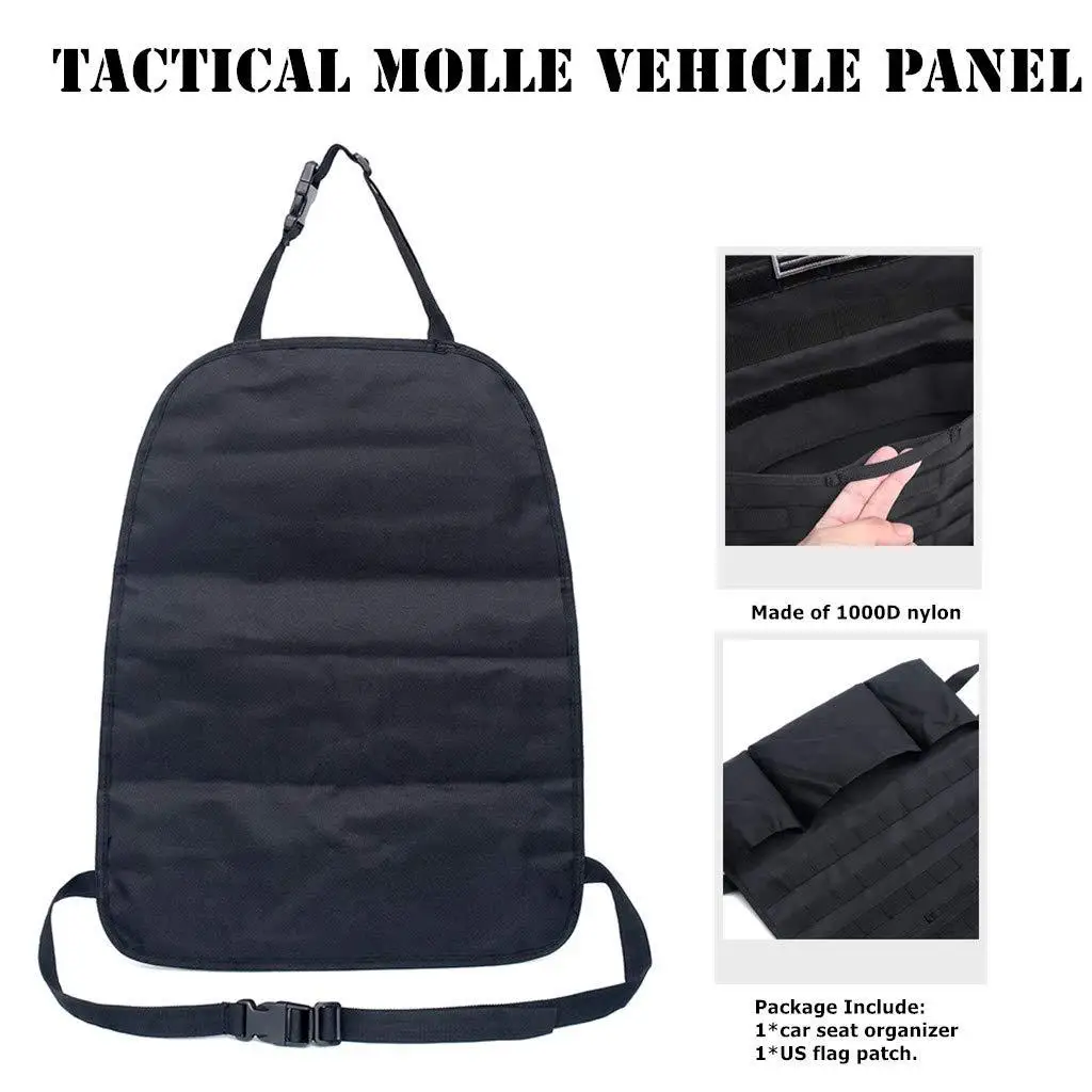 Organizador de asiento trasero de coche, bolsa de almacenamiento organizadora de asiento de coche Molle táctica, funda de asiento de caza de conducción automática Universal, accesorios - imagen 5