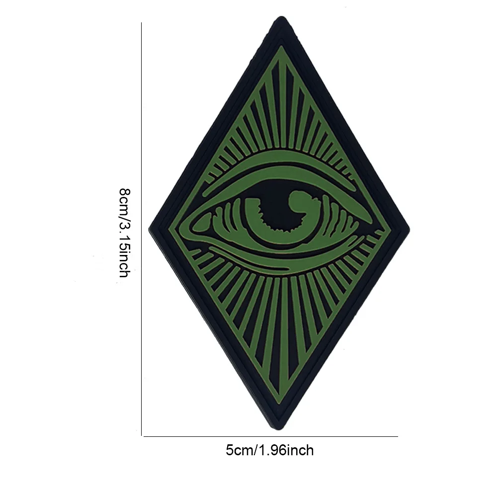 Brazalete luminoso con forma de diamante de PVC, pegatina mágica, insignia de moral táctica, gancho y anillo, parches mágicos para ropa DIY - imagen 4