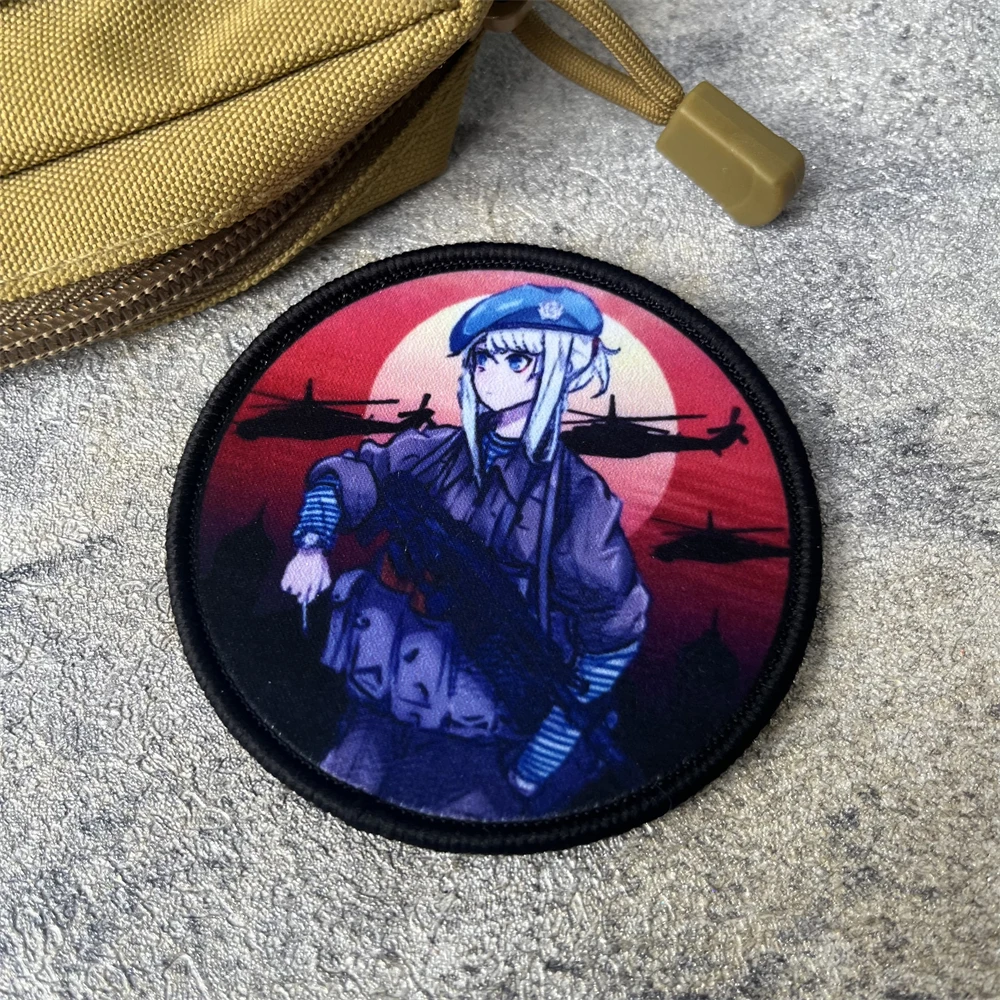 Parche de Anime Airsoft de moral femenina soviética VDV de las fuerzas aerotransportadas rusas, emblema militar, ropa con gancho y bucle impreso táctico - imagen 4