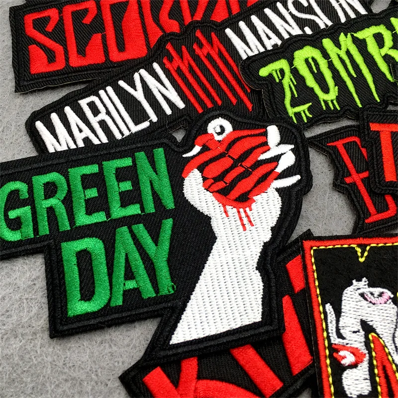 Parches bordados de banda musical para ropa, pegatinas para planchar DIY, apliques para ropa, chaqueta, Jeans, rayas, 25 unids/lote - imagen 3